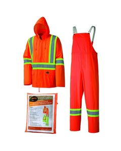 Pioneer Lightweight Hi-Vis Safety Rainsuit  - Color:  Hi-Viz Orange  - Size: 2XL