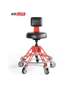 VYPESM-B-R-EZ image(0) - Vyper Industrial 400 lb Capacity Elevated Steel Max Ez-Lift Shop Chair - Black/Red