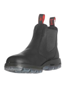 Redback Blk Slip-On  Leather Boot, 6