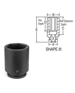 Grey Pneumatic SOC 4-1/8 1"D IMP 6PT DP BLK