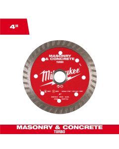 Milwaukee Tool 4 inch Turbo Masonry and Concrete Diamond Blade