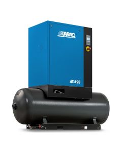 ABAC 5 HP 71 Gallon Tank Mount 150 PSI Screw Compressor, 17.4 CFM 230 Volt, Single Phase, 60 Hz, 63 dBA - Dropship