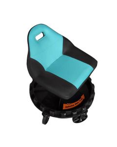 Traxion 2-707 ProGear Mobile Rolling Gear Race Seat with Tray and Five All Terrain Casters - Aqua