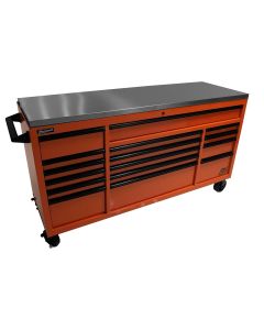 HOMOG04072164 image(0) - Homak Manufacturing 72 Inch RS Pro Roller Cabinet Stainless Steel Top - Competition Orange