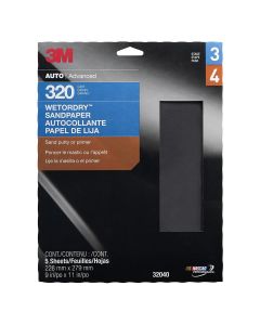 MMM32040 image(1) - 3M PAPER SHEETS-WETORDRY 9"X 11" P320 5/PK 10PK/CS