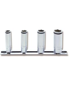 KKNRS2350M-4 image(0) - Ko-ken USA 1/4 Sq. Dr. Deep NUT GRIP Socket Set 8-14mm - 4 pieces