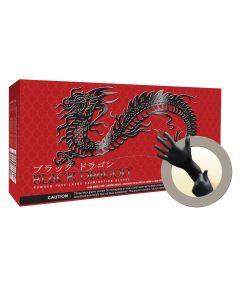MFXBD1004PF-XL image(1) - Microflex BLACK DRAGON LATEX EXAM GLOVES XL