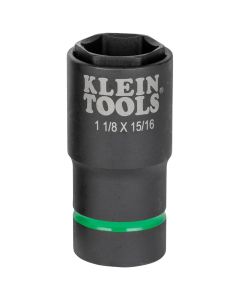 KLE66064 image(0) - Klein Tools 2-in-1 Impact Socket, 6-Point, 7/8 and 11/16-Inch