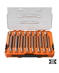 KLE652216HEXL image(2) - Klein Tools Long Hex Bit Socket Set, SAE and Metric, 16-Piece