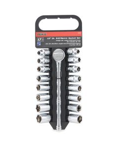 TITAN SOCKET SET 1/2" DR 17PC SAE/MM