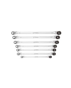 K Tool International Wrench Set 7 Piece Metric Ratcheting Reversible Double Box Universal Spline 90 Tooth (KTIXDDBM4 and KTIXDDBM10)