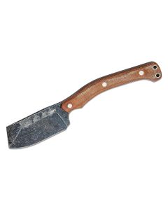 CRKT (Columbia River Knife) Razel Nax 1075 Carbon Steel Stonewash Plain Blade Fixed Blade Knife with Sheath Micarta Handle - Brown