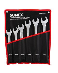 SUN9606MA image(0) - SUNEX 6 Pc. Metric Raised Panel Combination Wrench Set