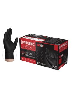 Gloveworks Gloves Heavy Duty Black Nitrile XXL