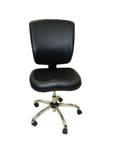 ShopSol Dental Lab Chair, Vinyl Back Black Seat