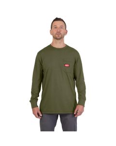 MLW606GN-L image(0) - Milwaukee Tool GRIDIRON Pocket T-Shirt - Long Sleeve Green L