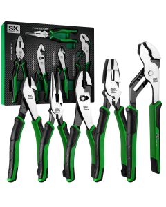 SKTSK01458 image(2) - S K Hand Tools 5 Piece Dual-Material Multi-Use Pliers Set