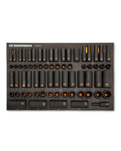 KDTGWMSISKHMM image(4) - GEARWRENCH 68 Piece 3/8&rdquo; & 1/2&rdquo; Drive 6 Point Metric Standard & Deep Hi-Viz Impact Socket Set in Foam Storage Tray