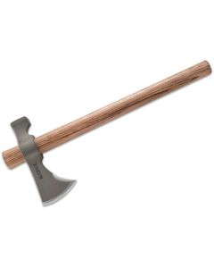 CRK2730 image(0) - CRKT (Columbia River Knife) Woods Chogan T-Hawk 1055 Carbon Steel Clear Lacquer Axe w/Hammer Blade Tomahawk Tennessee Hickory Handle - Brown/Silver