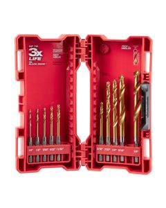 MLW48-89-4633 image(2) - Milwaukee Tool SHOCKWAVE Impact Duty RED HELIX Titanium Drill Bit Set &hyphen; 10PC