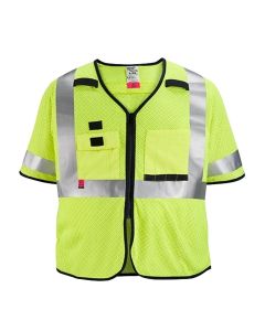 MLW48-73-5223 image(1) - Milwaukee Tool AR/FR Cat. 1 Class 3 High Visibility Yellow Mesh Safety Vest - 2XL/3XL