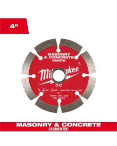 MLW49-93-9302 image(0) - Milwaukee Tool 4 inch Segmented Masonry and Concrete Diamond Blade