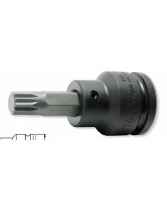 KKN16106-16-M14 image(0) - Ko-ken USA 16106.16-M14 3/4 Sq. Dr. Bit Socket XZN M14 Triple Square Length 76mm