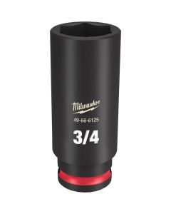 MLW49-66-6125 image(1) - Milwaukee Tool SHOCKWAVE Impact Duty  3/8"Drive 3/4" Deep 6 Point Socket