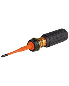 Klein Tools Flip-Blade Insulated Screwdriver, 2-in-1, Square Bit #1 and #2