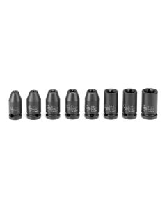 Grey Pneumatic 1/4" Drive 8 Piece External Star Impact Socket Set