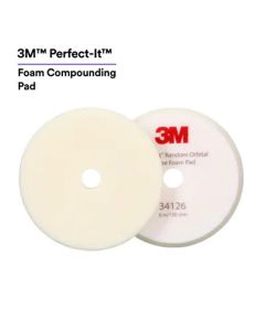 MMM34126 image(0) - 3M Perfect-It&trade; Random Orbital Foam Compounding Pad 34126, 6" (150 mm), White, 2 Pads/Bag