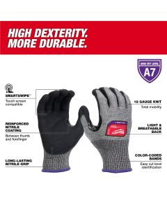 MLW48-73-7013 image(1) - Milwaukee Tool Cut Level 7 High-Dexterity Nitrile Dipped Gloves- XL