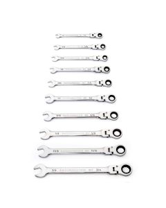 KDT86758 image(1) - GearWrench 10 Piece 90-Tooth 12 Point Flex Head Ratcheting Combination SAE Wrench Set