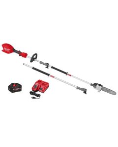 Milwaukee Tool M18 Fuel 18V 10 inch Brushless Cordless Battery Powered Pole Saw Kit Quik-Lok Attachment Capability, 8.0 Forge Battery