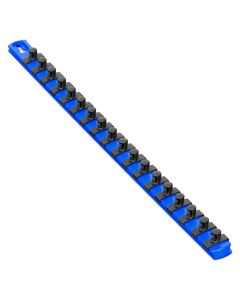 Ernst Mfg. 18&rdquo; Socket Organizer and 18 Twist Lock Clips - Blue - 3/8&rdquo;