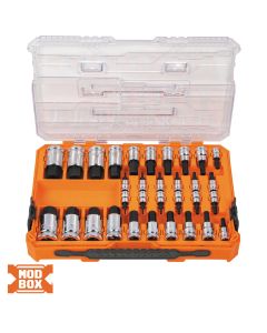KLE65233HEX image(6) - Klein Tools Knurled Hex Bit Socket Set, SAE and Metric, 32-Piece