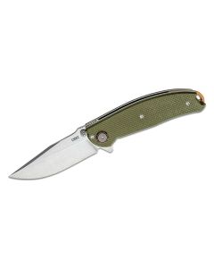 CRK2471 image(0) - CRKT (Columbia River Knife) Butte D2 Stonewash Plain Blade Assisted Folding Knife with Deadbolt Lock G10 Handle - Green