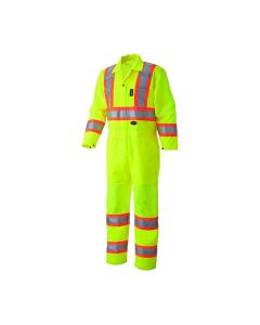 Pioneer Coverall - Hi-Viz - Traffic Safety - Color:  Hi-Viz Yellow/Green  - Size: XS