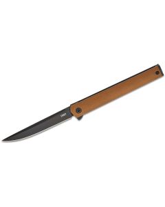 CRK7097DK image(0) - CRKT (Columbia River Knife) CEO AUS 8 EDP Plain Blade Folding Knife with Liner Lock Glass-Reinforced Nylon Handle - Desert Tan/Brown