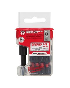 MLW48-32-5009 image(2) - Milwaukee Tool SHOCKWAVE 2.36" Magnetic Bit Tip Holder w/ Impact Phillips #2 Insert Bits