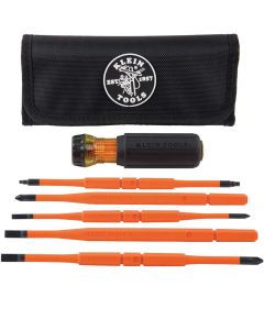 Klein Tools Flip-Blade Insulated Screwdriver, 2-in1, Ph Bit #2, Sl Bit 1/4-Inch