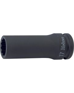 KKN14305M-17 image(0) - Ko-ken USA 14305M-17 1/2 Sq. Dr. Socket 17mm 12 point Length 80mm