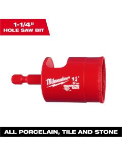 MLW49-56-0519 image(0) - Milwaukee Tool  1-1/4 Inch Diamond Max Hole Saw Bit