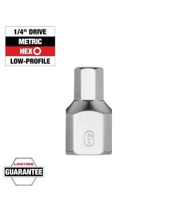 MLW45-34-1133 image(0) - Milwaukee Tool 1/4 Inch Drive 6mm Low-Profile Hex Bit Socket