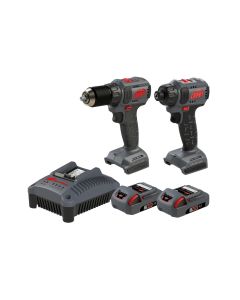 IRTIQV20-2D2 image(1) - Ingersoll Rand 20V Cordless Combo Tool Kit, D3141 1/2 Inch Compact Drill, D3411 1/4 Inch Screwdriver