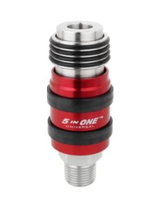 MIL1752 image(0) - Milton Industries 5 In ONE Universal Safety Exhaust Quick-Connect Industrial Coupler, 3/8-inch NPT