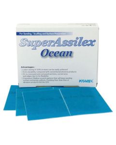 EAG1911515 image(0) - Eagle Abrasives, Inc. KOVAX Super Assilex 191-1515 Sanding Sheet, 130 mm W x 170 mm L, 360 Grit, Aluminum Oxide Abrasive, Ocean, Dry