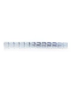 TMR7026FET image(1) - Tire Mechanic's Resource .25oz Silver Steel Adhesive Tape Wheel Weights with Easy Peel Tape. 144oz/Box, 576pcs