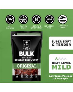 BLOISN-OGBR-24 image(1) - BULK Jerky Original Pepper Brisket Beef Jerky 2.25 ounce package (24 packages)