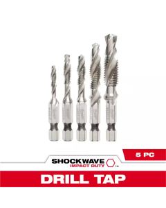 MLW48-89-4875 image(1) - Milwaukee Tool 5 Pc SHOCKWAVE Impact Metric Drill and Tap Bit Set